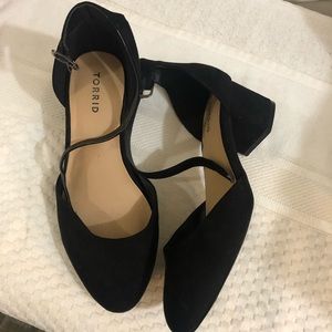 Torrid Black Suede Block Heel Size 10